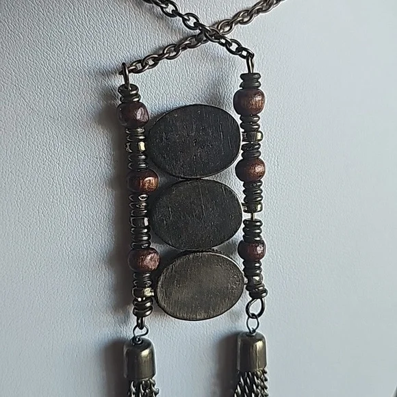 Turkmen tribal lapis lazuli Wedding brides maids beaded long necklace - Picture 3 of 5